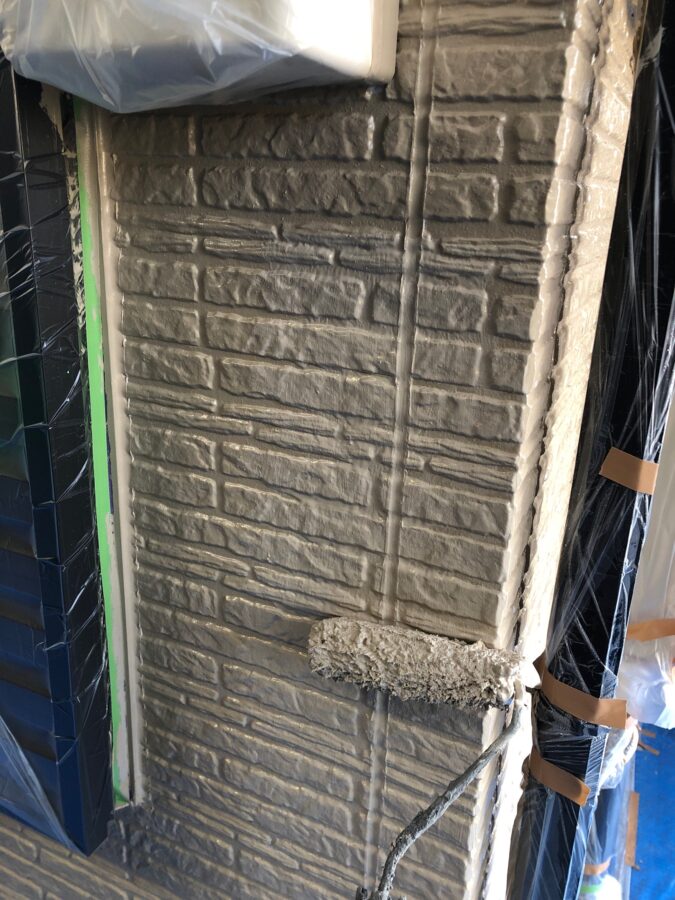 八王子市-アパート外壁屋根塗装工事　外壁上塗り